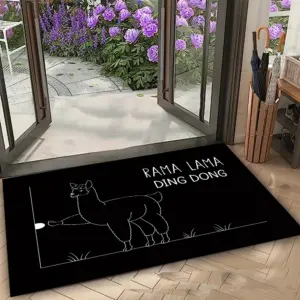 Rama Lama Ding Dong Rug Funny Llama Entryway Doormat Front Door Rugs Non Slip Soft Easy Clean Durable Humorous Decor Carpet