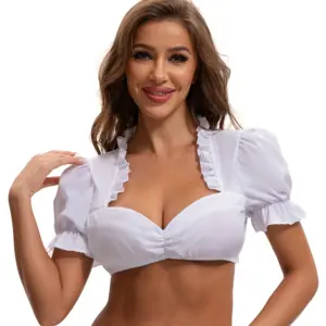 2025 Germany Munich Oktoberfest Costume White Ding Dong Shirt Bavarian Top