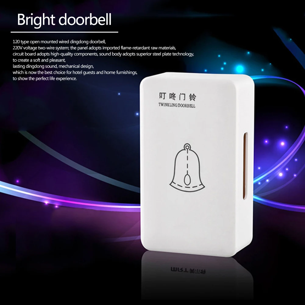 Wired Welcome Doorbell Doorbell Ding Dong Bell Surface Home Office Access Door Bell for Home Office Hotel - Image 2