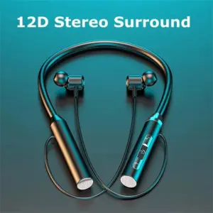 Wireless Bluetooth Earphones Neckband Headphones Gaming Stereo Sports Headset Halter Waterproof Magnetic Earbud with LED Display